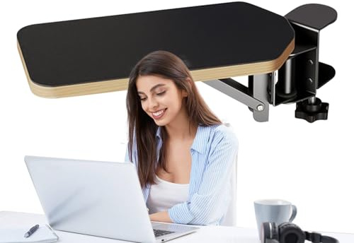 Desk Arm Rest - Folding Table Arm Stand, Wooden Desktop Extension | Compact Pivot Armrest, Design for , Keyboard Typing, Use