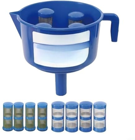 Tidgel Separatore olio-acqua a imbuto blu con 4 elementi a doppio strato per filtrazione del combustibile diesel fino a 12 micron, progettazione smontabile