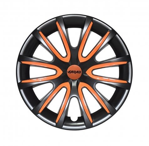Farad Universale Radkappen Radzierblenden Radblenden 16 Zoll Black/Orange