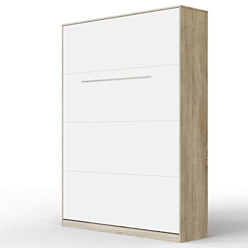 SMARTBett Schrankbett Standard Eiche Sonoma/Weiss 140 Vertikal
