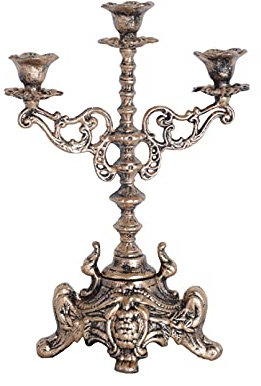 Cutfouwe Kerzenständer Antik, 3-Armiger Oder 5-Armiger Kerzenleuchter, Outdoor Kerzenhalter, Tischleuchter, Rustikal, Gusseisen, Braun Tischdeko Für Hochzeit Vintage Dekoration,3 arm