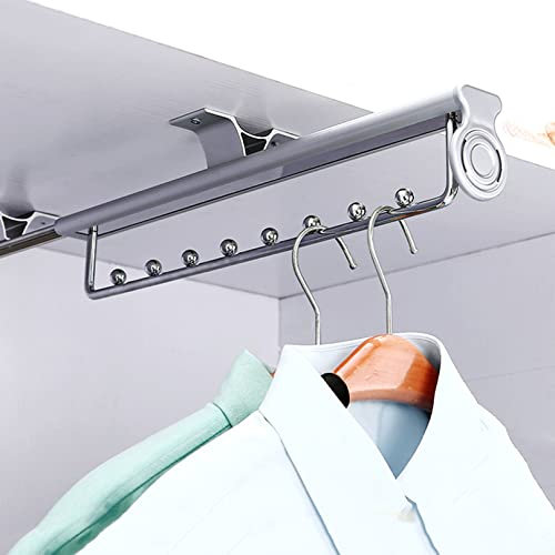 GZPFDQ Ausziehbare Kleiderstange zum Herausziehen Kleiderbügel-Auszug aus Aluminium Kleiderbügelhalter Schrank deckenmontage, Kleiderbügelauszug ausziehbar (Size : 25cm), Onecolor