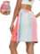 Soneven Rock mit Hose Drunter Hosenrock Kurz Wanderrock Damen 2 in 1 Skort Damen Knielang Golfrock mit Verstellbare Kordelzug Mini Rock für Laufen Tennis Golf Regenbogen XL