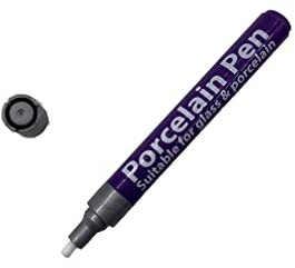 Craftplay Porcelain pens | Markers for porcelain, glass and ceramics | Dishwasher safe finish | Silver