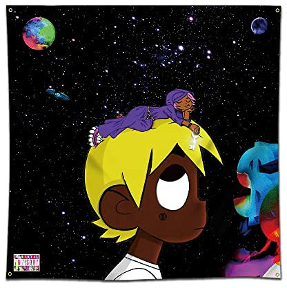eksent Rapper Uzi Tapisserie, Hip-Hop-Sänger, Sternenhimmel, Meteor, Cartoon, Pop-Art-Wandbild, Wanddekoration, Kunst, Musikalbum, Poster, Tapisserie-Flagge