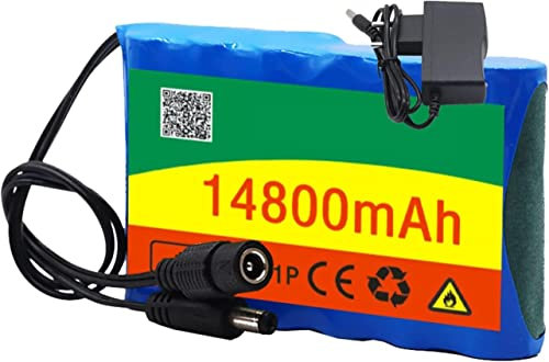 Batería de Litio 18650 6S1P 12V 14800Mah Batería Recargable Paquete de batería de Litio con BMS + Cargador