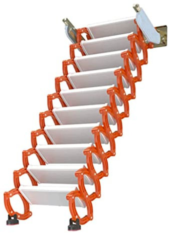 Dachboden-Teleskopleiter Aluminiumlegierung Dachbodenleiter Wandmontage Klappleiter Aufzug Verlängerungsleiter mit Trittleiter