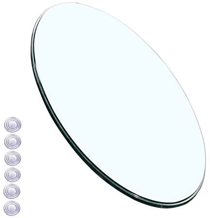 WORDFUN Tablero Superficie Redonda De Mesa, Mesa Comedor Cristal, Espesor 7mm, 14-40 Pulgadas, Vidrio Templado, Mesas Camillas Redondas, para Mesa De Comedor De Cristal