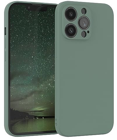 EAZY CASE - Silikonhülle für iPhone 13 Pro Hülle Silikon Case Grün weich stoßfeste Handyhülle iPhone 13 Pro Schutzhülle mit Kameraschutz Dünn Premium Schutz Cover TPU Phone Bumper in Dunkelgrün