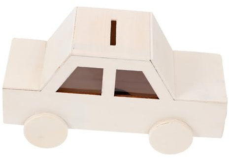 Ciieeo Niece Piggy Banks for Children Space Saving Light House Decorations for Home Kids Piggy Banks Wooden Car Paint Your Own Piggy Bank Slush Mold Savings Box Coin Box Student