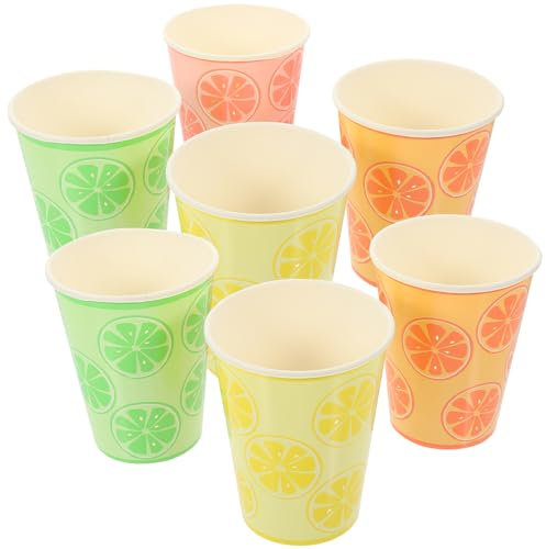 NIYANGLE 8 Pezzi Bicchieri Di Carta Al Vasos Para Cafe Desechables Al Tazze Di Carta Da Caffè Caldo Bicchieri Di Carta Laminata D'oro Carta Da Picnic Frutta Monouso