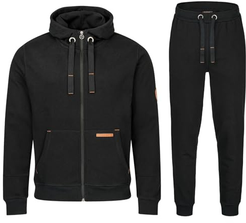 GRADNETZ Kuscheliger Jogginganzug Sportanzug Trainingsanzug Herren leather edition (2-tlg) mit Kapuze Bio-Baumwolle