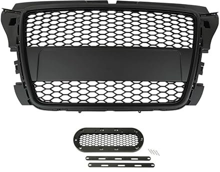 Calandra Griglia Nido D'ape Nero Senza Logo Compatibile Con A3 S3 RS3 8P 8PA 08-13