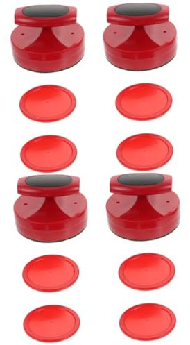 Kisangel 2 Sätze Zubehör Für Hockeymaschinen Gadgets Für Kinder Hockeyschläger Aus Kunststoff Griffe Drücker Ersatzzubehör Hockeypucks Für Kinder Rote Airhockey-Pusher Spiel Cd Plastik Luft