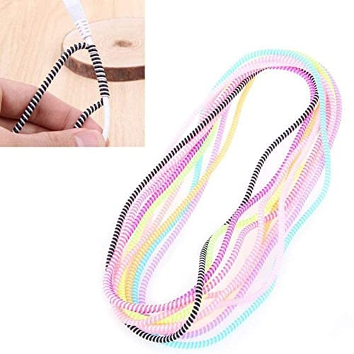 ZOHIKO 50CM Color phone Wire Cord Rope Protector USB Charging earphone Bobbin Data Sleeve Cable twine Spring Winder Cover L6G3 Sui