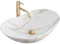 GTM Design Aufsatzwaschbecken Modern Waschbecken ohne Hahnloch - Elegant Aufsatzwaschbecken Oval für Badezimmer und Gäste WC - nur Bad Waschbecken - Modell 15
