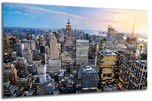 DARO Design - Wand-Bild auf 6mm HDF 84x56 cm New York Skyline - Wand-Deko Bilder Geschenk