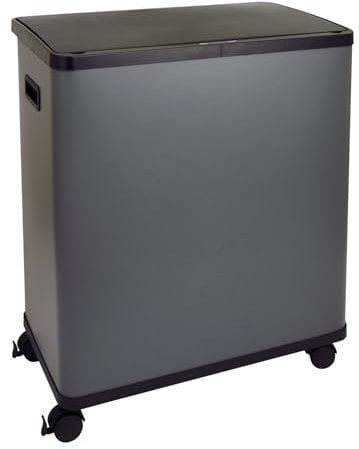 SVITA SR2X30 Sensormülleimer Abfalleimer Kücheneimer Mülltrennsystem 2 Fächer 60l freistehend automatisch inkl. Inneneimer Räder Grau