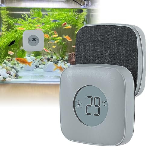 Aquarium Magnetbürste - Aquarium Scheibenreiniger Magnet mit Temperaturanzeige, Aquarium Magnetic Brush, Aquarium Glasreiniger für Fischglasbecken Aquarienreinigung Algenentfernung