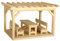 WALACHIA Nr. 63 - Pergola mit Bänken und Tisch - Bausatz aus 100% natürlichem Holz - 260 x 220 x 170 mm - 110 Stück - 8+