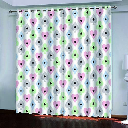 Blickdichte Vorhang Cartoon-Herz-Symbol 150 (B) X 166 (H) cm Verdunkelungsvorhang Mit Ösen 3D Gedruckt Polyester Vorhänge Für Schlafzimmer Geräuschreduzierung/Uv-Schutz/Schallschutz -9C5I+K3J0-7