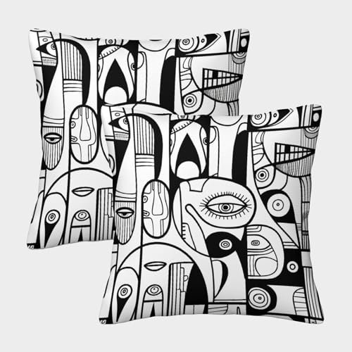 XINCHENMM Graffiti-Muster Dekorative Kissenbezüge,Versteckter Reißverschluss Abstrakte KunstKissenhülle, Für Autodekoration, Zuhause, Sofa, Bettwäsche Kissenbezug 2er-Set 40x40cm