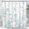 Lerores Duschvorhang 100x200cm, U-Boot Seepferdchen Antischimmel Textil, Beschwerter Saum Wasserabweisend, Waschbar Polyester Badevorhänge mit 6 Ösen und Duschvorhangringe für Badezimmer, Badewanne