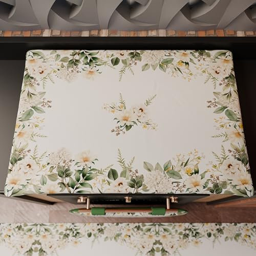 PETTI Artigiani Italiani - Accessori Tessili da Cucina, Copri Fornelli 46x70 cm in Microfibra, Coprifornello Elegante per Gas e Induzione, in Stampa Digitale Botanical, 100% Made in Italy