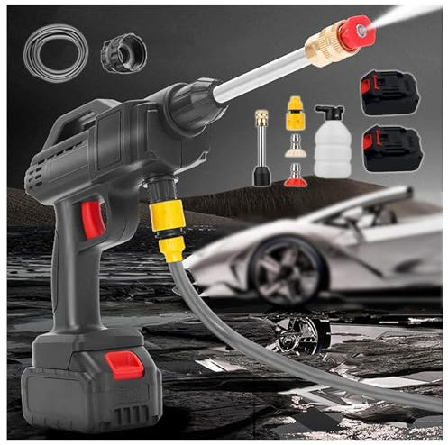 ZCCMWLVSHUO Nettoyeur Haute Pression Pro, Puissance 600w, Deux Batteries 24v1500mah Nettoyeur CryogéNique, Petit Et LéGer Pistolet PulvéRisateur, pour Le Nettoyage des Vitres