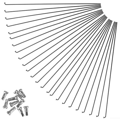 Paquete de 24 radios de bicicleta de acero, 278 mm, 270 mm, 261 mm, 264 mm, radios y pezones de repuesto para bicicletas de carretera de 27.5/26/29 pulgadas (261 mm)