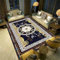 WBDYMX Schlafzimmer Teppich70x140CM Balkon Deko deko Schlafzimmer Waschbarer Teppich mit Vintage-Blumenmuster unter dem Esstisch Blau