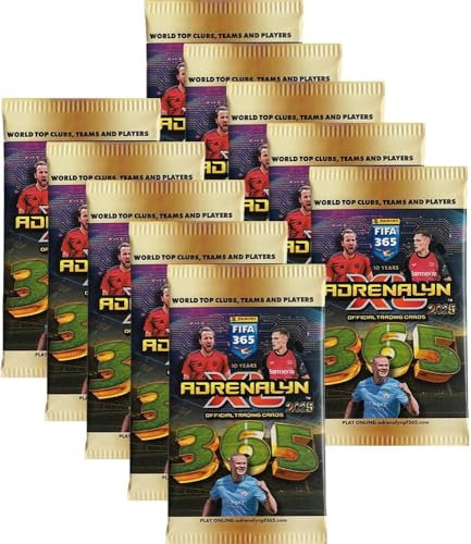 Panini FIFA 365 Serie 10 Booster Packs Adrenalyn XL 2025 Saison Fussball Trading Cards und BB-Toy-Trades Toploader