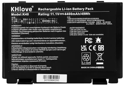 KHlove A32-F82 A32-F52 Batterie pour ASUS K40 K40IJ K50 K50C K50I K50IJ K50IN K70 K70I K70IJ K70IO K50AB K50AE K50AF K50ID K50IE K50IL K50IP F82 K51AC K70A K70IC X5DC X5DIJ X5DIN Notebook Battery