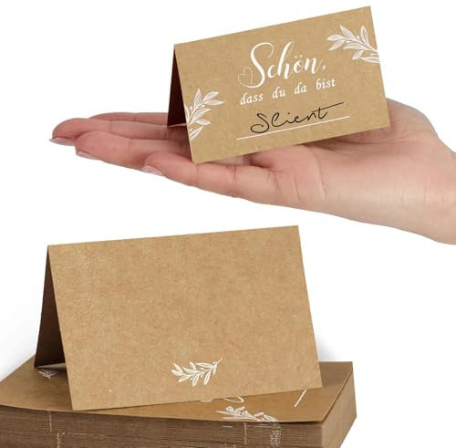 60 Stück Tischkarten, Tischkarten Hochzeit, Platzkarten Geburtstag, Namensschilder Hochzeit, 85x55 Mm Tischdekoration für Wedding Geburtstag Konfirmation Kommunion Taufe Feier