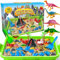 essenson Magic Sand Set, Dinosaurier Spielsand für Kinder, Sandkasten mit 39 Zubehörteilen, Zaubersand Sandspielzeug für Jungen ab 3-12