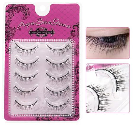 5pcs Faux Cils Naturels, Cils Fins et Doux, Faux cils Duveteux