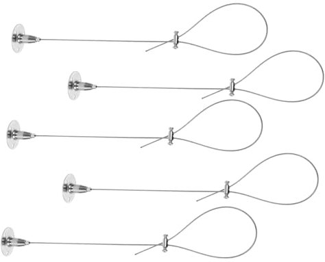 WOONEKY 5piezas Gancho De Seguridad De Aleación De Zinc Para Colgar Cables y Carteles Sistema Para Cuadros y Anuncios Uso Profesional y Doméstico