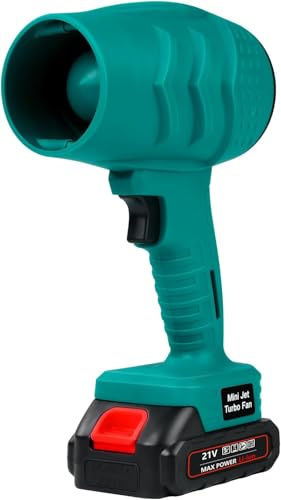 DEWIN Turbo Jet Blower,35000RPM Auto Trockner Gebläse Handgehaltener Sturm Turbolüfter Schnurloses Luftgebläse für Staubentfernung Laubblasen Auto Reinigung Wasserblase Gartenreinigung