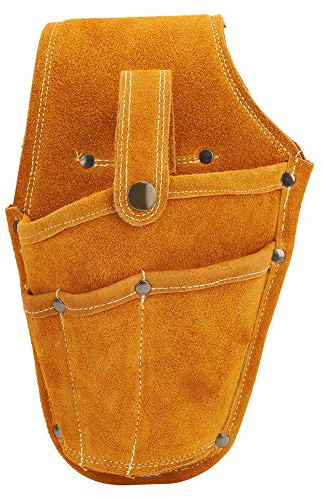 Fyearfly Gürteltasche für Elektriker, tragbar, multifunktional, gelbes Rindsleder, langlebig und bequem für einfachen Zugriff