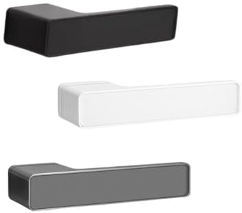 Vibsky Magnetisches geräuschloses Türschloss-Set, Zinklegierung, minimalistisches integriertes Schloss für Schlafzimmer- und Innentüren, reibungsloser schlüsselloser Betrieb, schwarz