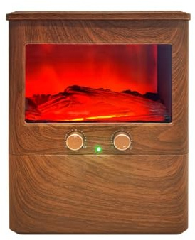 FACAIIO Cozy Fireplace Humidifier and Aroma Diffuser with Remote Control, 300ml for Water for Tank, Realistic Flame Projection Bedroom and Living Room