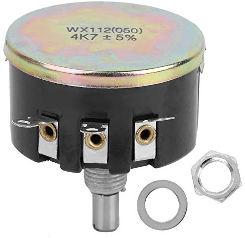 Baxnore WX112 Single-Turn-Drahtpotentiometer, 4,7 kOhm, 5 W, einstellbarer Drehwiderstand für elektronische Schaltkreise, Spannungssteuerung und Stromregelung