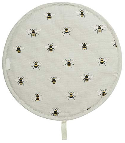 Sophie Allport - Bees Circular Single Fabric Hob Cover, 100% Cotton, 38cm Diameter