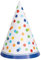 Partyhüte - Regenbogen-Punktmuster-Design - 8er-Pack