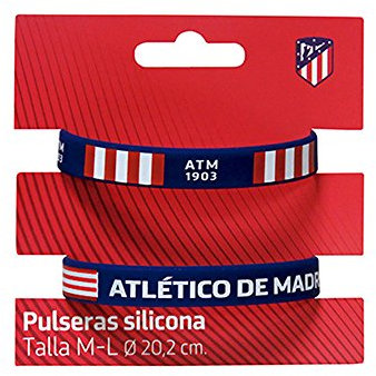 Atletico de Madrid bracelets silicone, Mixte Adulte, rouge et blanc, Set 2
