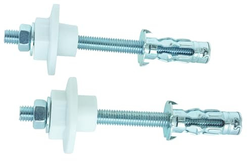 2 fixations lavabo paroi creuse 8x50 + chevilles