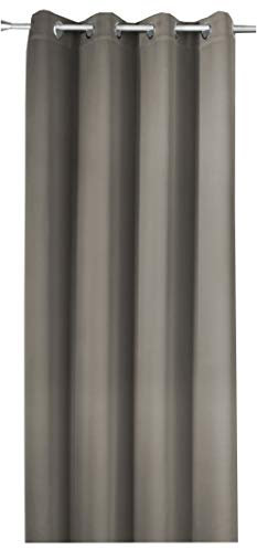 NOVUM fix Verdunkelungsvorhang mit Ösen, Grau, Extra lang 350 cm, Stoffbreite ca. 145 cm, Blickdicht, Thermoeffekte für Kälteschutz und Wärmeschutz, energiesparende Gardine