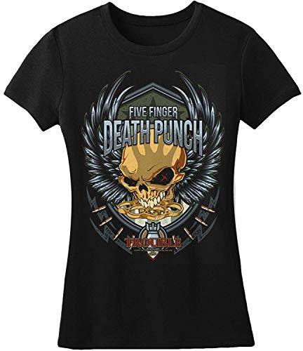 Five Finger Death Punch Trouble (Donna) Schwarz 100% Baumwolle