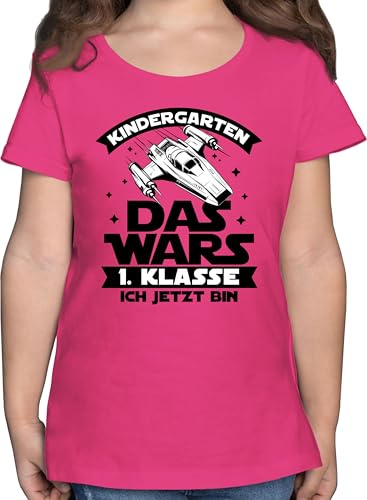 Shirtracer - T-Shirt Mädchen - Einschulung - Kindergarten Das Wars 1. Klasse ich jetzt Bin Parodie schwarz
