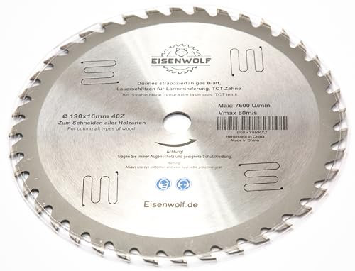 190mm Sägeblatt Top Qualität Kreissägeblatt für Holz 190 x 16mm 40 Zähne